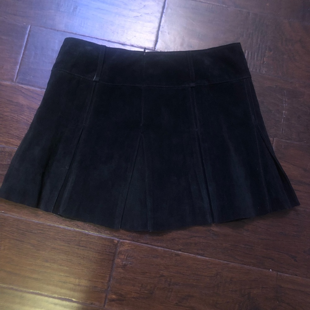 Vintage BEBE Genuine Suede pleated mini skirt